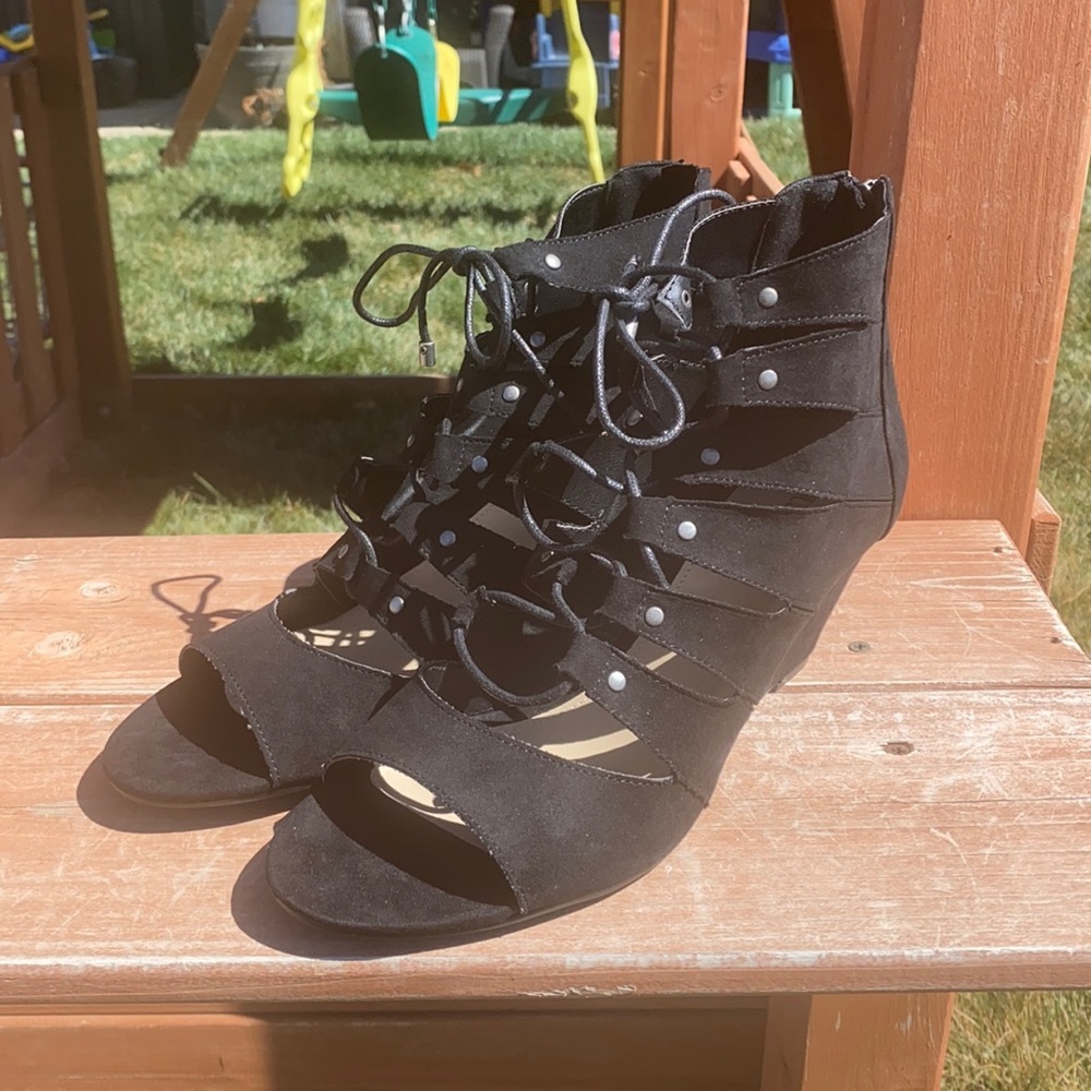 Justfab Black Wedges
